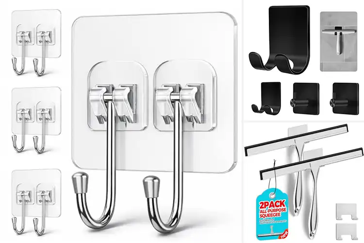Detailed view of Best 2 Hook Adhesive Squeegee Hooks