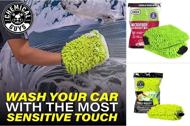 Detailed view of Best Chenille Wash Mitts