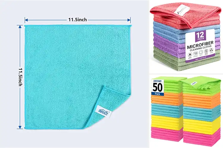 Detailed view of 10 Best Color Coded Microfiber Cleaning Cloths: Clean Smarter