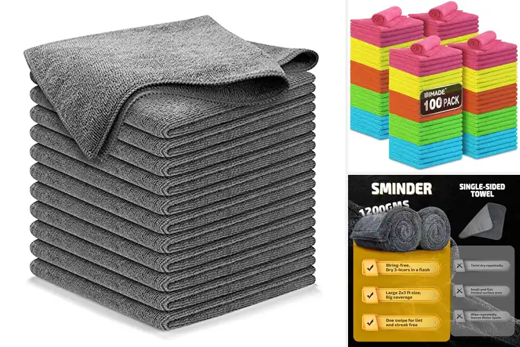 Detailed view of Best Commercial Grade Microfiber Towel 1200 Washes