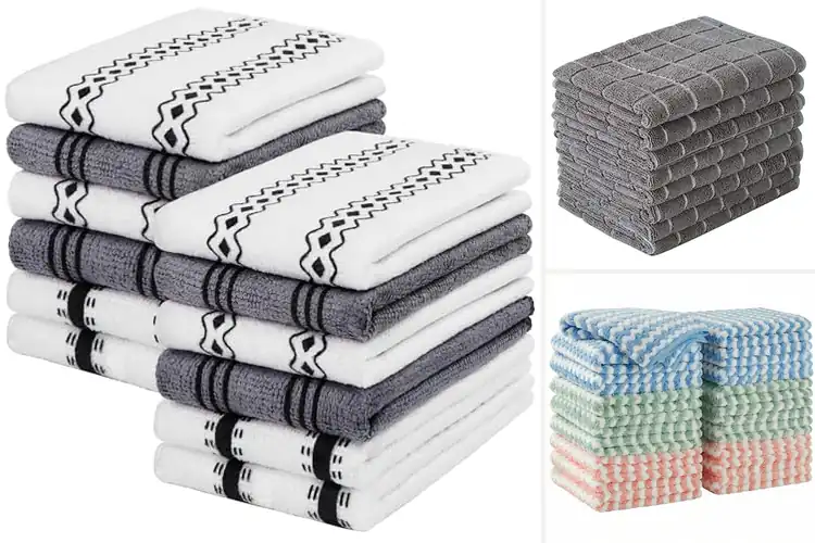 Detailed view of Best Streak Free Kitchen Towels Set